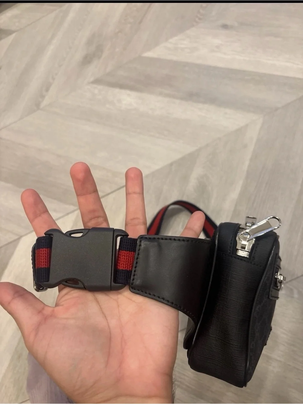 Gucci GG Supreme Black Belt Bag Waist Bag New